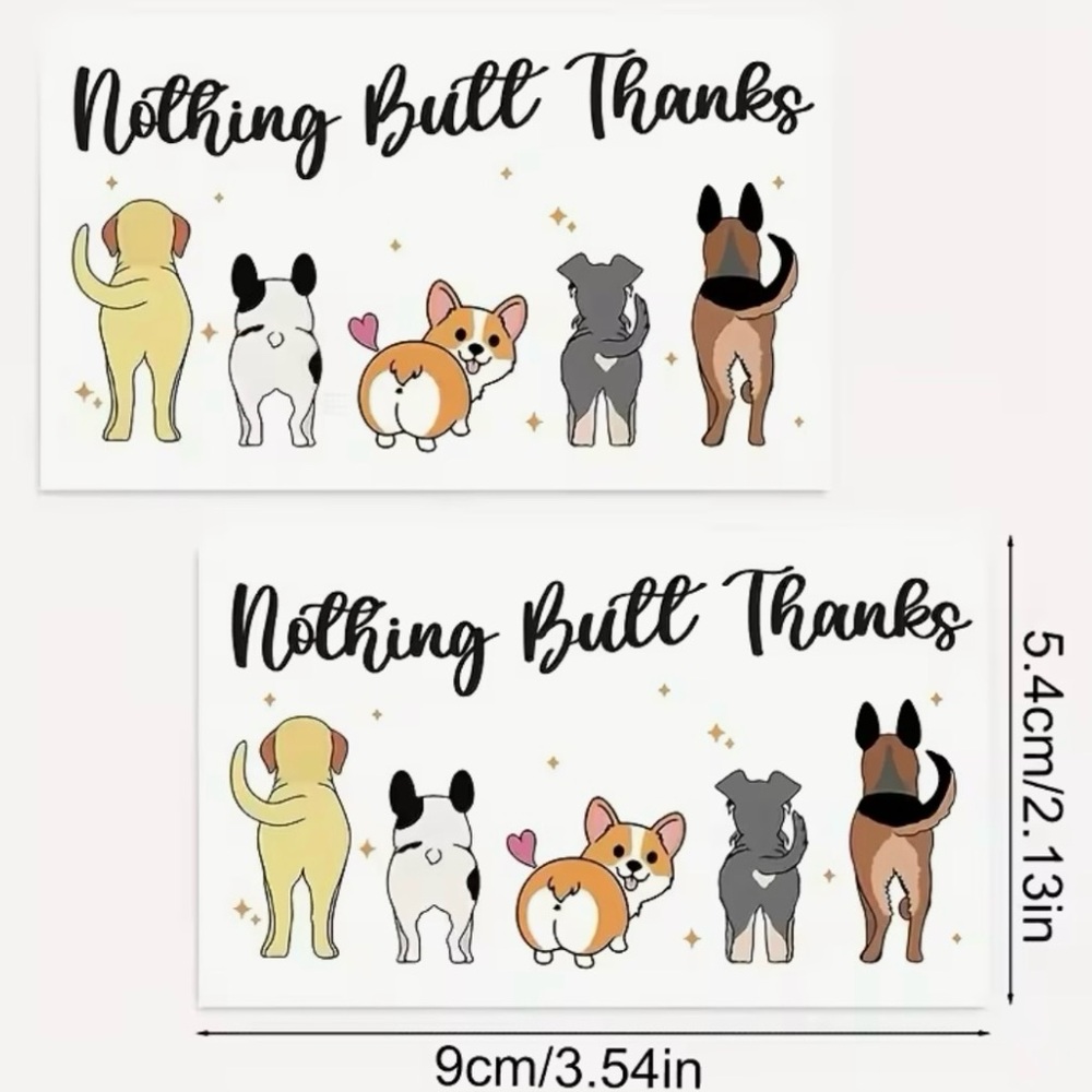 Cute Dog ‘Nothing Butt Thanks’ Thank You Cards – Set of 25 - Picture 3 of 3